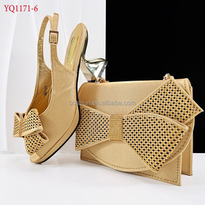 YQ1171 chaussures et sacs de qualité <span class=keywords><strong>italienne</strong></span> pour femmes chaussures de mariée de <span class=keywords><strong>luxe</strong></span> talon carré bout ouvert sans lacet ensembles de chaussures de haute qualité - Product Image 6