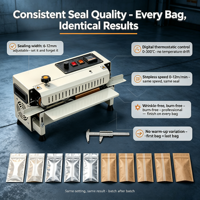 Machine de scellage continu par induction pour sacs plastiques, emballage alimentaire (chips)