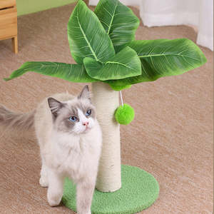 Kinghon Sisal Corde Pet Scratching Post Teasing Chats Escalade Arbre Feuilles Meubles D'intérieur Formation Fournitures Arbre À Chat - Product Image 4