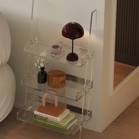 Table d'appoint en acrylique haut de gamme, table d'angle transparente minimaliste pour salon, armoire de rangement de chevet pour chambre à coucher