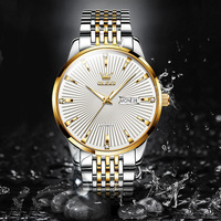 Montre mécanique automatique OLEVS 6653 pour homme, design volant, étanche en profondeur, bracelet en acier inoxydable, verre saphir.