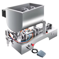 Machine de remplissage de pâte pneumatique BANMO avec trémie de mélange en U, équipement de remplissage quantitatif semi-automatique pour sauces
