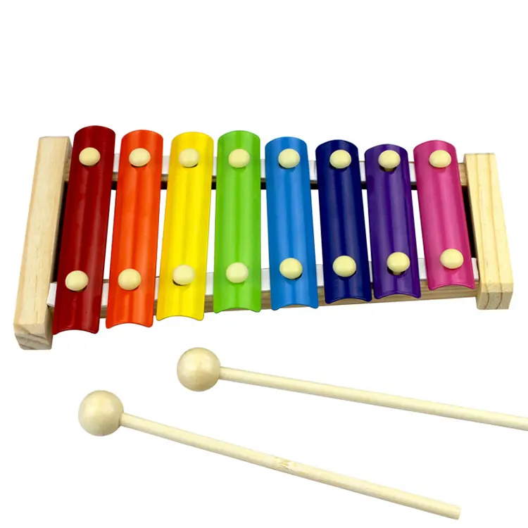 Mini Holz Regenbogen Xylophon Spielzeug Hot Selling Kinder Hand Klopfen Musik instrument Lernspiel zeug