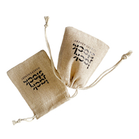 Logo personnalisé 10x12cm lin de coton naturel avec sac à cordon pour accessoire