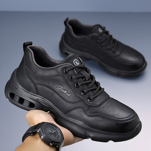 รองเท้าทรง Chunky สีดำสำหรับผู้ชาย แบบหุ้มข้อต่ำ ระบายอากาศได้ดี มีเชือกผูก สวมใส่สบาย เหมาะสำหรับกิจกรรมกลางแจ้งและเล่นกีฬา - Product Image 3