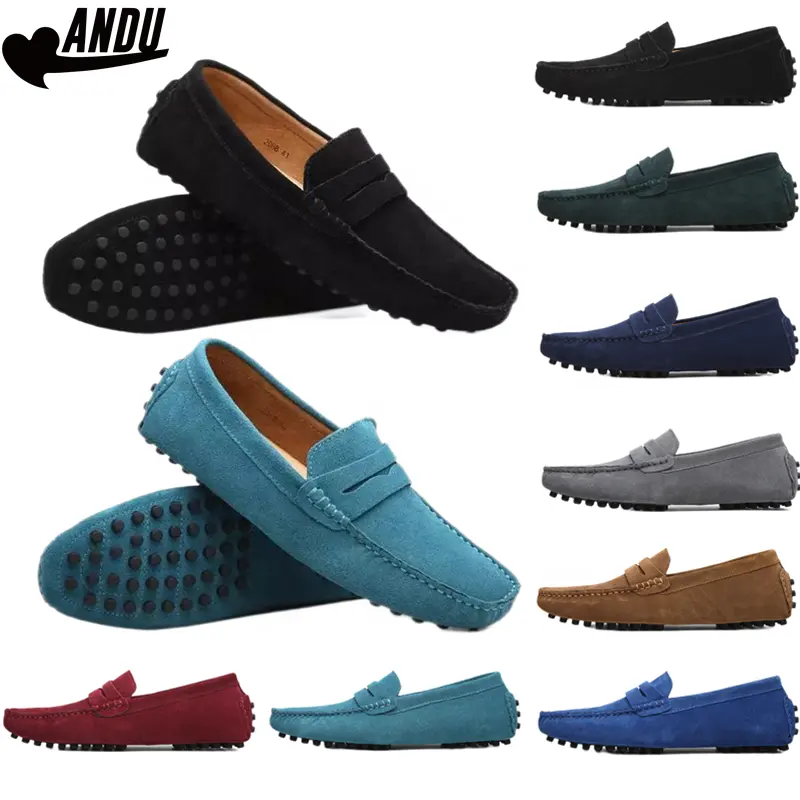 High Quality Chaussures Pour Hommes Classic Cheap Men Soft Moccasin Driving Loafers Suede Leather Boat Shoes Men Driving Shoes