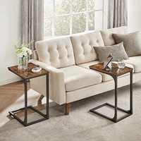 Vente en gros nordique moderne en forme de C rustique bon marché métal bois lit canapé tables d'appoint pour salon