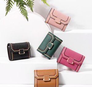 Nouveau Porte-Cartes Carré de Haute Qualité pour Femme 2026, Petit Sac Décoratif en Cuir Litchi avec Fil de Couture Tendance - Product Image 1