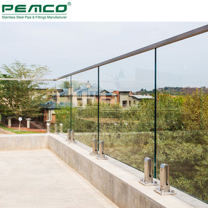 <span class=keywords><strong>Esterno</strong></span> <span class=keywords><strong>Balcone</strong></span> 12 Millimetri di Vetro Ringhiera Ponte In Acciaio Inox Balaustra Di Vetro Frameless Perno - Product Image 2