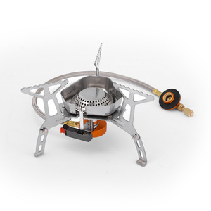 Réchaud à gaz portable mini coupe-vent Hm pour camping, pique-nique, pêche, avec cartouche plate, couleur argent - Product Image 3