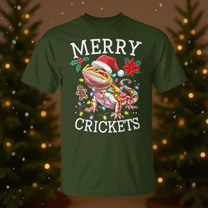 Camiseta con estampado de dragón barbudo y luces navideñas Merry Crickets - Product Image 3