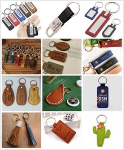 OEM <b>Custom</b> 3D Metal Leather Keychain Home Car <b>Key</b> Holder Customization Luxury Faux PU Leather <b>Key</b> Chain - Product Image 5