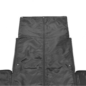 Échantillon Gratuit Housse de Costume Convertible de Luxe en Nylon avec Logo Personnalisé Sac de Rangement pour Robe Sac de Voyage en Tissu Noir pour Vêtements - Product Image 6
