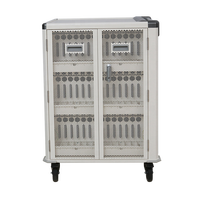 Chariot de recharge intelligent à 42 emplacements avec étagères coulissantes et porte en maille |   Chariot de recharge sécurisé pour ordinateurs portables, tablettes et équipements éducatifs