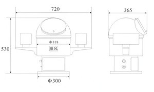 Boussole magnétique de table Yida CPT-165A 165 mm, alimentation AC110-220V/DC24V, homologuée CCS, usage marin, 14 correcteurs, 8 - Product Image 4