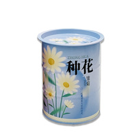 Boîte métallique ronde en fer blanc pour enfants, avec couvercle facile à ouvrir, personnalisable en usine, pour graines de fraises et autres produits (type pot à herbes)