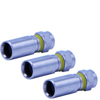 Conector Coaxial de Aluminio de Compresión F6 RG6 con Cuatro Blindajes para Redes FTTH IP TCP