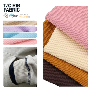 High Quality 1x1 <b>Polyester</b> Rib <b>Fabric</b> Premium Cotton Knitted Material For Baby Garment Manufacturing - Product Image 1