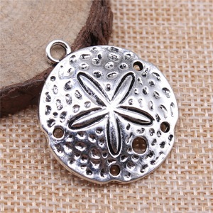 Pendentif Dollar de Sable 35x30mm en Alliage de Zinc Argent Vieilli à <span class=keywords><strong>Boucle</strong></span> Unique pour la Fabrication de Colliers Thème Côtier - Product Image 2