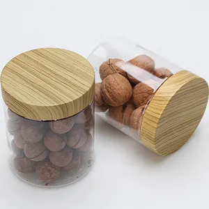 Simple Food Storage Stackable Sealed Jar Durable Lid Clear Round Plastic Pet Food Grain Packing Jar