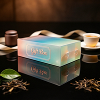 Emballage en plastique pliable transparent en PET recyclable personnalisé pour la présentation de thé, de café et de boissons, et les coffrets cadeaux