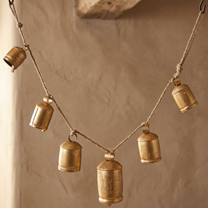 Gold Metal Tibetan Style <b>Bells</b> Hanging Rope Decorative <b>Bell</b> Garland Bohemian Ornament for Home Decor - Product Image 5