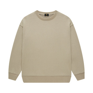 Sweat-shirt décontracté <span class=keywords><strong>à</strong></span> col rond pour enfants, coupe ample, en coton doublé polaire 300 GSM, couleur unie <span class=keywords><strong>taupe</strong></span> et blanc, avec logo personnalisé, vente en gros, haute qualité - Product Image 1