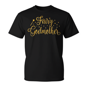Camiseta Fairy Godmother con diseño de lámina dorada negra, camiseta promocional para mujer - Product Image 2