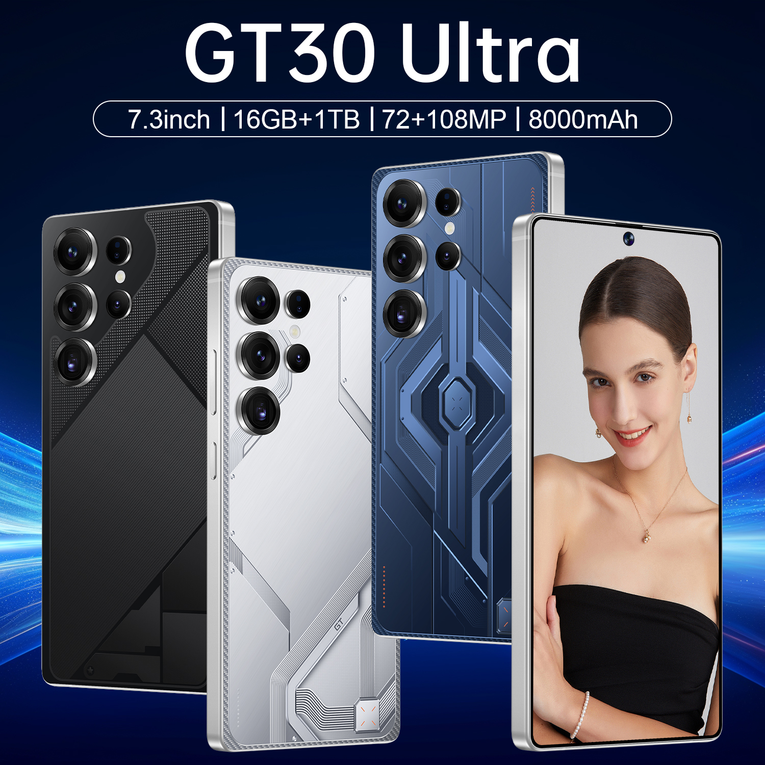 オリジナル携帯電話 Gt30 ultra 16GB+1TB 顔認証ロック解除済み携帯