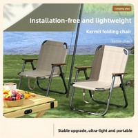Chaise de voyage à bras pliant portable ultra léger pour camping, jardin, plage, pique-nique, mobilier d'extérieur