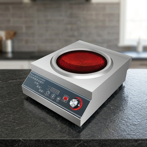 Estación de Wok Eléctrica Comercial e Industrial de Acero Inoxidable para Mostrador, Cocina de Inducción con Panel de Vidrio de Titanio/Microcristalino - Product Image 3