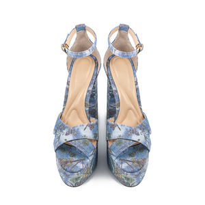 WETKISS 2024 Nouveau dans les petites quantité minimale de commande Multi Colors Summer Flower Sandals 15cm Block Heel Sandals Ladies Platform Sandals for Party - Product Image 5