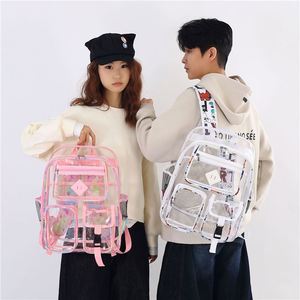Unisex Clear <b>Backpacks</b> <b>Waterproof</b> Transparent PVC <b>School</b> Bags Large Capacity College Students PVC Bags - Product Image 3