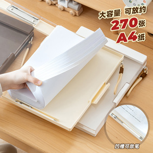 Transparent Multi Layer Plastic File Holder With Lid Portable Office Organizer For Student Exam Paper Storage Rectangle Shape - Product Image 3