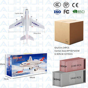 Aereo RC AiJH EPP Modello A380, Facile da Pilotare, Acrobazie e Rotazioni, Ala Fissa, Telecomando a 3 Canali, Aliante in EPP - Product Image 5