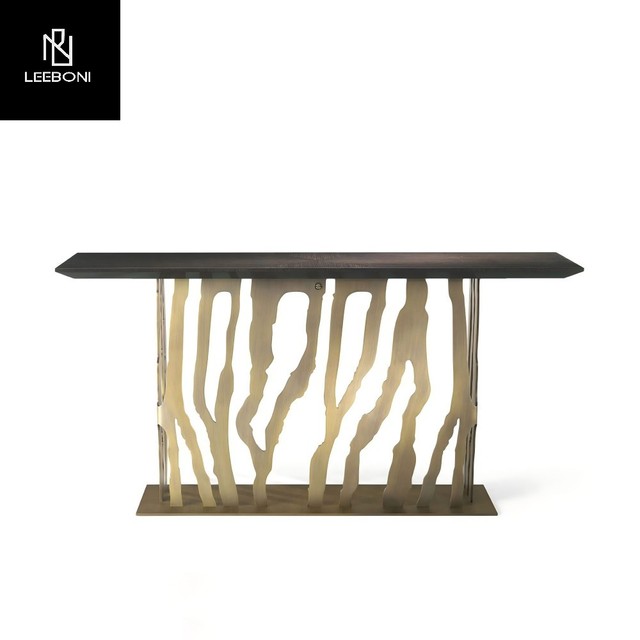 Post Modern Marble Console Table Luxury Stainless Steel Home Hallway Decorative Table Durable Entryway Table