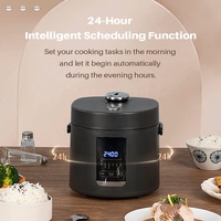 Mini-cuiseur électrique intelligent compact 1,2 L avec contrôle numérique par minuterie, portable, en plastique, avec tasse doseuse et spatule, idéal pour les petites portions
