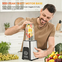 Mixeur personnel 800W pour smoothies, boissons glacées et glace pilée avec bouteille portable sans BPA - Utilisation hôtelière et extérieure