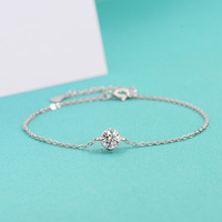 Bracelet en argent sterling S925, cercle plaqué or, minimaliste, personnalisé, tendance, subtilement luxueux, avec moissanite