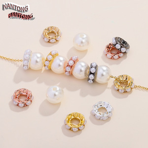 Perles d'espacement NANTONG en plastique ABS plaqué, pour la fabrication de bijoux DIY (bracelets, colliers) – Or 18 carats, Or rose, Argent - Product Image 2