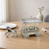 Bol en verre en forme de vélo pour fruits secs, gâteaux et desserts, avec couvercle, magnifique boîte à bijoux émaillée, directement de l'usine, idéal comme cadeau.