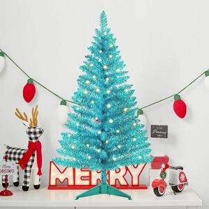 High Quality 1.2m Light Blue Artificial <b>Pine</b> Christmas Tree PET Shiny Finish Modern Holiday Decor for Home & Office - Product Image 2