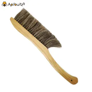 Three Row Horse Hair Bee Brush Bended Wooden Handle Beehive Cleaning Tools Beekeeping Apiculture Equipment Apicultura Apicoltura