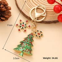 Porte-clés de Noël en alliage émaillé, pendentifs sapin de Noël, couronne, cloche, canne à sucre, flocon de neige, cadeau de vacances, décoration, porte-clés