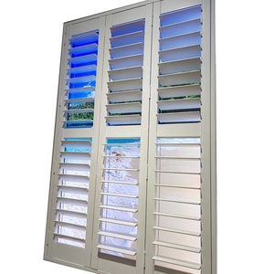 Nhà máy cung cấp giá tốt nội thất cửa sổ bay cửa chớp thiết kế mới phong cách PVC trồng cửa chớp - Product Image 1