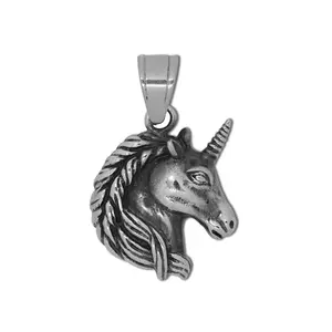 Unicorn Pasang Keren Pria Memakai Ornamen Hewan Liontin Kalung Anjing Tag Liontin Anjing Liontin Kalung