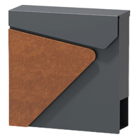 Boîte aux lettres en acier galvanisé avec revêtement en poudre antirouille, imperméable, imprimée UV, avec support mural pour usage domestique