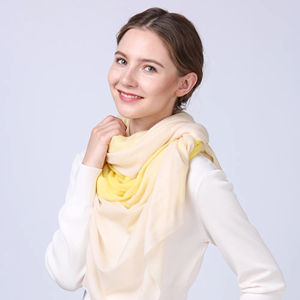 Custom Premium Two Tone Wool Scarf Soft Warm Gradient Color Pashmina <b>Shawl</b> <b>Wrap</b> For Women - Product Image 1