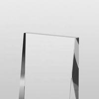 Plaque en verre cristal vierge avec logo personnalisé, trophée de récompense en forme de coin
