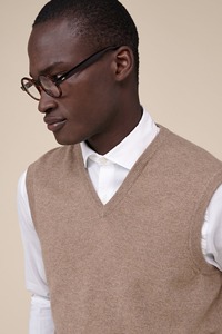 Personalizado FNJIA moda tejer pulóver jerséis OEM hombres sin mangas Jacquard tejido suéter tejido <span class=keywords><strong>chaleco</strong></span> - Product Image 3